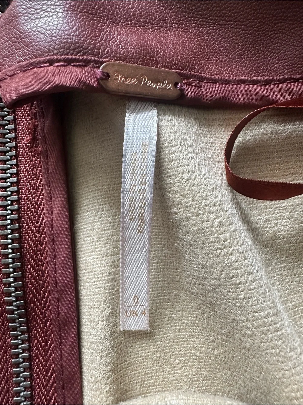 Free People Faux Leather Mini Skirt in Wine